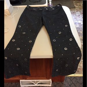 Super Cute Jordache Black Denim Holes Jeans 34
